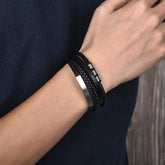 Bracelet woven Multi-layer Accessory Stainless Steel Leather Bracelet